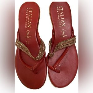Italian shoemakers, RED sandals, 7.5 spring sale